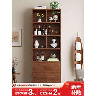 A8L实木生态板酒柜靠墙客厅置物架展示柜中小户型2026年新款家用