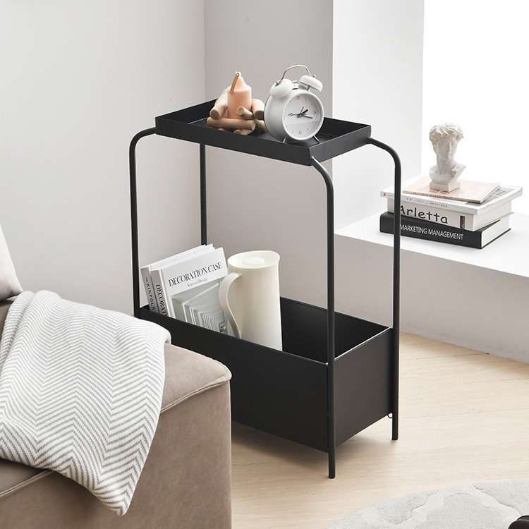 轻奢创意边几角几沙发旁侧边柜卧室床头小桌子铁艺阳台迷你茶几架