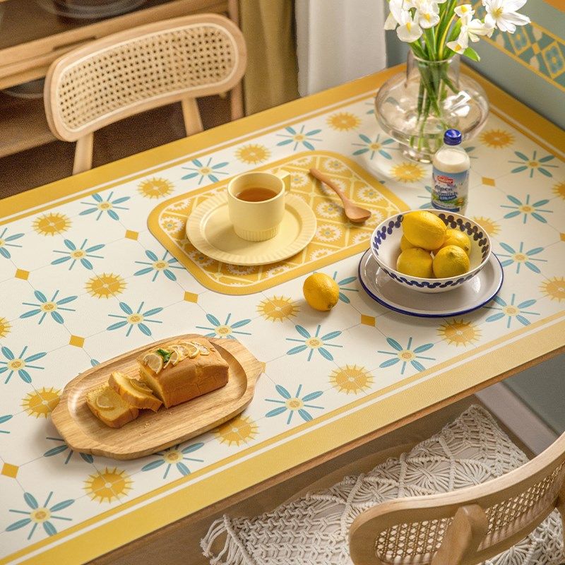 花砖皮革桌垫桌布防水防油免洗餐桌垫防烫M茶几垫床头柜垫子桌面,居家布艺,桌布,淘宝优惠券,粉丝福利购,淘宝优惠卷