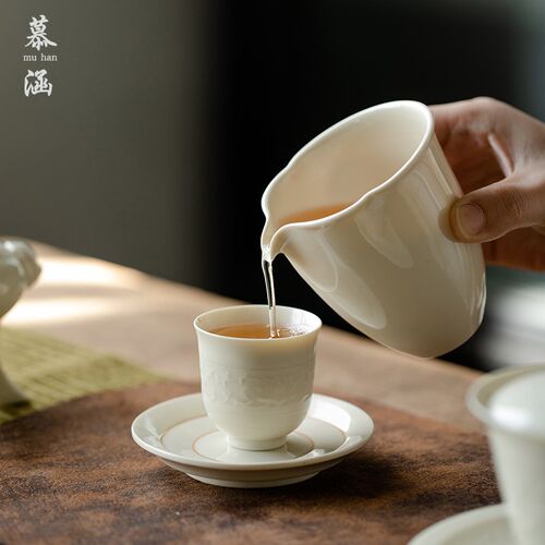 定窑葫芦公道杯陶瓷茶海茶杯分茶器功G夫茶具配件匀杯手工大号公