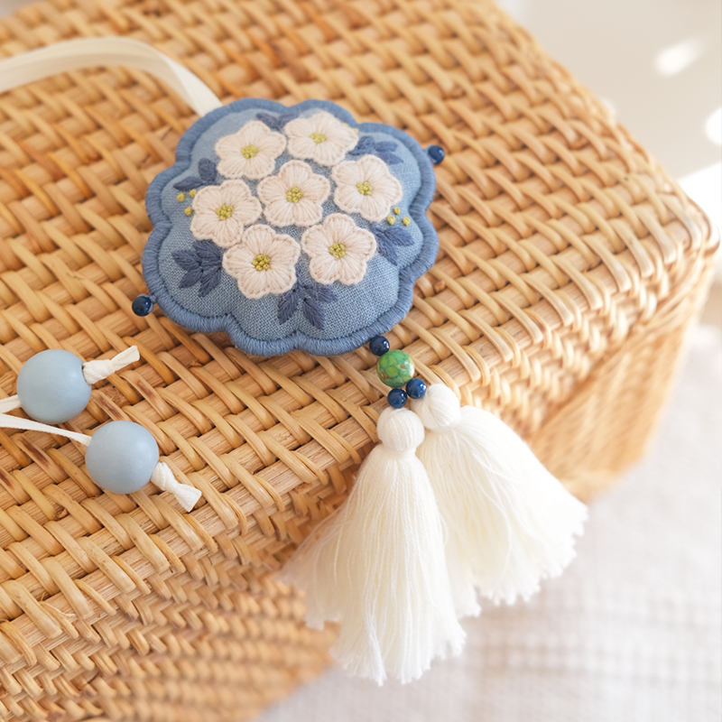 端午节手工diyk礼物花朵刺绣花型香囊材料包崖柏清香舒缓香包挂件