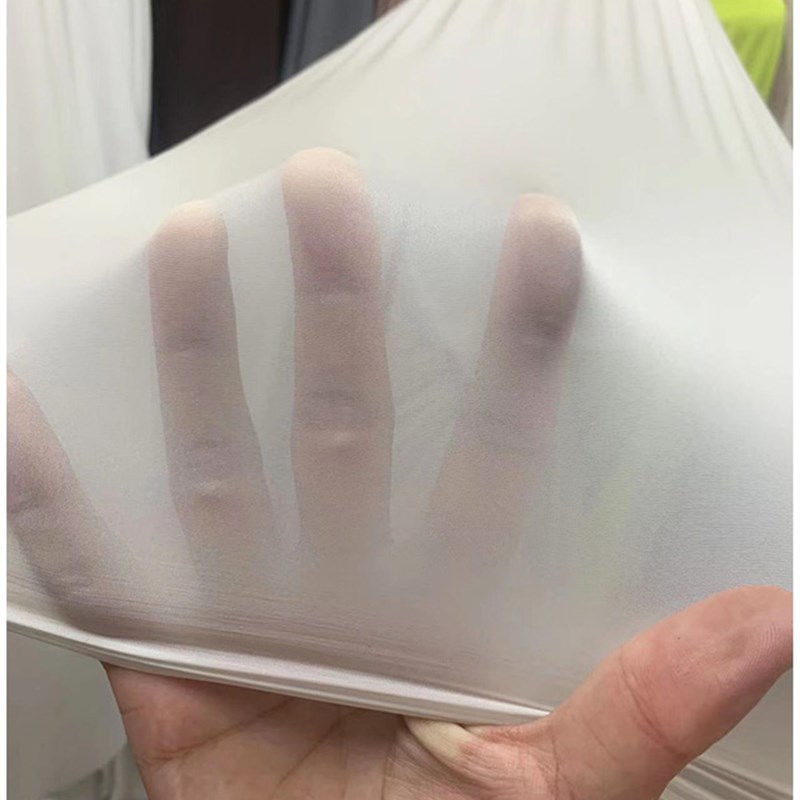 白色四面弹力薄i款锦氨纶平纹针织布料柔软透视滑爽随心裁内衣面