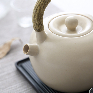 苏打a釉白泥壶手工陶壶煮茶器养生烧水壶电陶炉专用茶炉煮水 日式