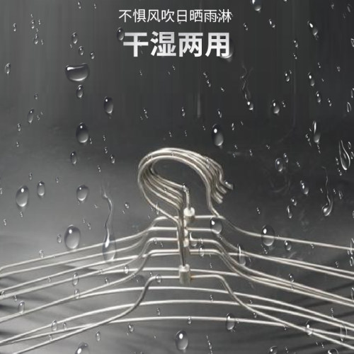 不锈钢宽肩衣架加粗晾衣架西装金属衣架旋N转衣架家用挂衣收纳