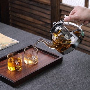家用玻璃泡茶壶电陶炉泡茶壶过滤煮.茶壶烧水 玻璃茶壶煮茶器套装