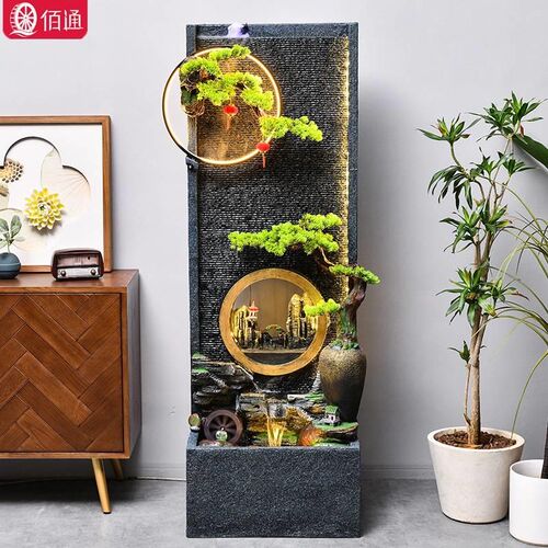 户外水幕墙流水屏风落地假山循环喷泉生财摆N件庭院阳台玄关加湿