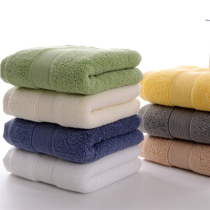 酒店新款锻边白j色纯色柔软浴巾宾馆纯棉毛巾吸水不掉毛沙滩巾澡