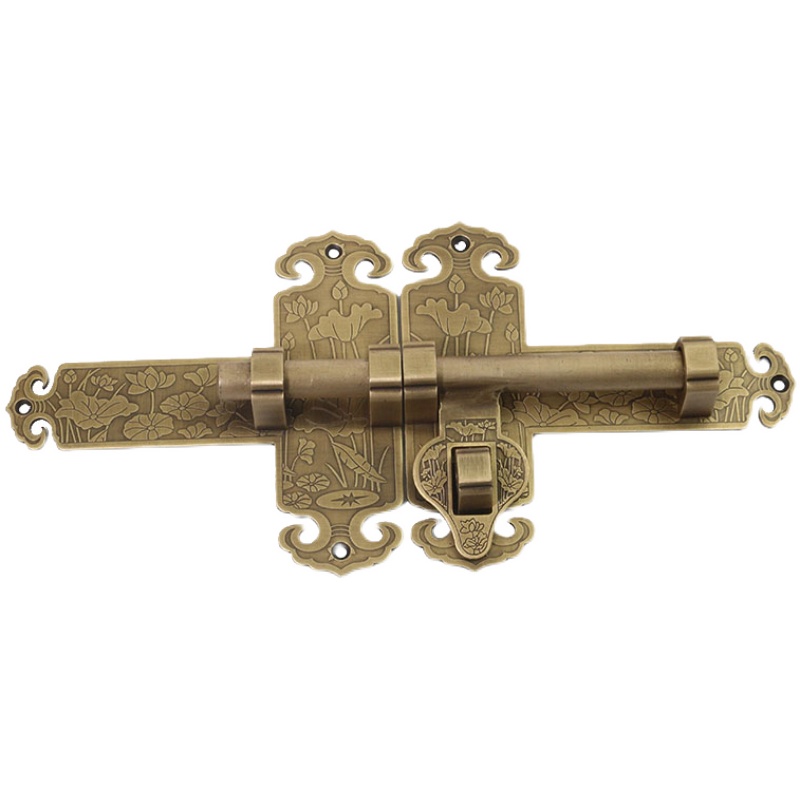 中式纯铜加厚插销老式木门锁花园古建庭院K大门门闩仿古门扣铜门