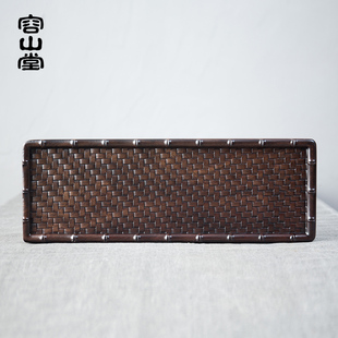 容山堂铭祥黑檀木小茶盘整块实木托E盘储水壶承小号干泡台茶台茶