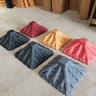 中式仿古门头屋檐屋顶墙头u瓦垛子顶帽压顶墙帽塑料树脂装饰柱子
