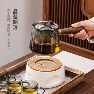 侧把茶壶玻璃煮茶器电陶炉耐高温家用泡茶壶单壶过滤茶具轻奢防烫