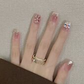 新年烟花醒狮超好看猫眼冰透 手工美甲 绝绝子 温柔氛围感穿戴甲