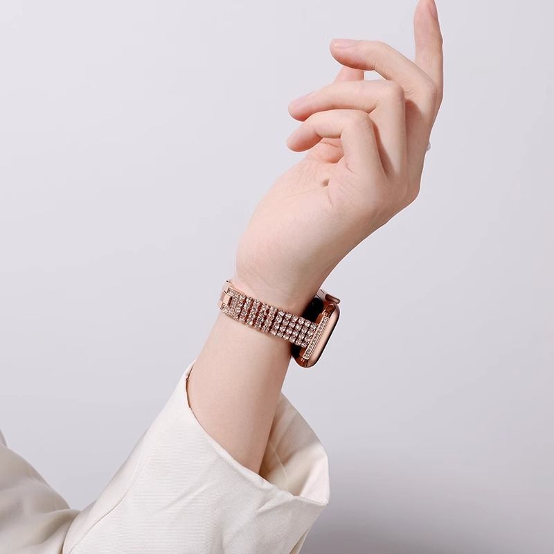 适用iwatch表带applewatch8高级7/6/5/4/3代苹果手表s9钢带se金属