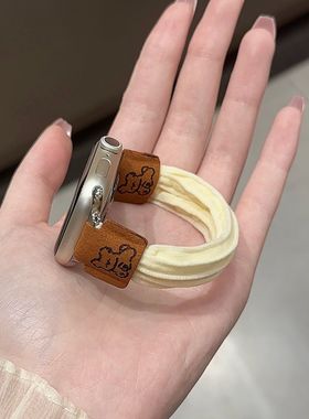 可爱小狗发圈华强北s10手表表带98皮筋苹果appleiwatch11弹力适用