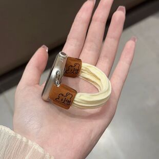 可爱小狗发圈华强北s10手表表带98皮筋苹果appleiwatch11弹力适用