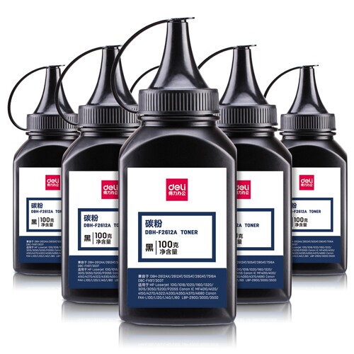 得力惠普通用碳粉DBH-F2612A-6六瓶装特惠碳粉套装(黑)(6瓶/套)