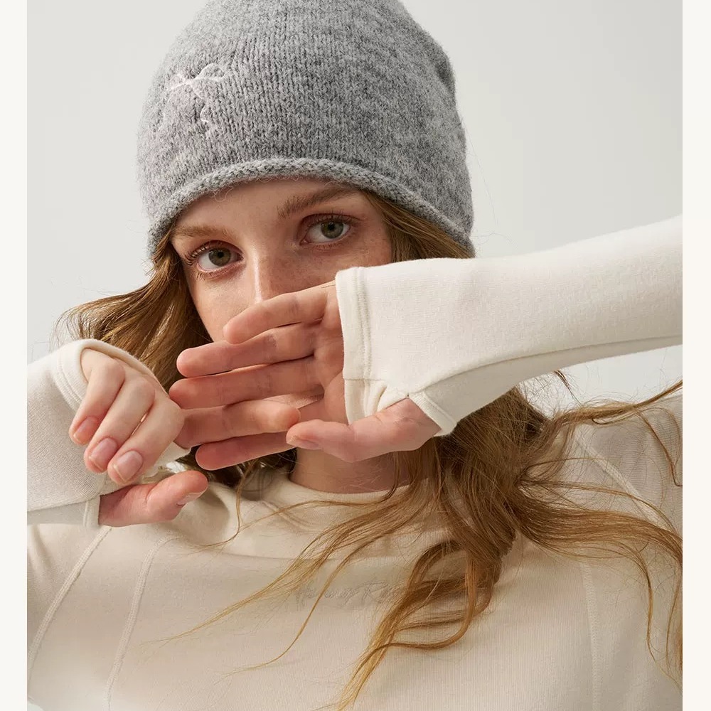 绵羊毛混纺加厚保暖蝴蝶结冷帽