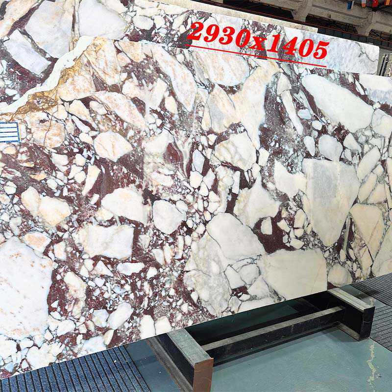 天然宝格丽紫奢石板材大理石餐桌茶几餐边柜电视柜背景墙全屋定制