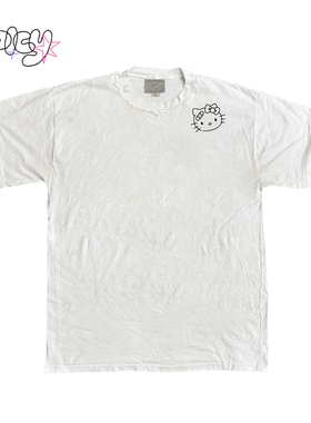金枪小鱼 ins简约小印花HelloKitty休闲日常基础款短袖ootd上衣