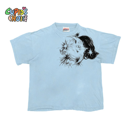 Non standard 插画师原创! 月的黑白皇后短袖上衣黑化软妹