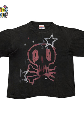 Non standard 插画师原创! 黑色浪漫短袖T恤后朋克设计感小众男女