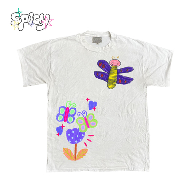 金枪小鱼 彩色童趣可爱涂鸦少年感情侣款休闲小众趣味短袖T恤