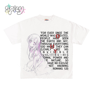 卡通动漫少女vintage独特设计短袖 纯欲系二次元 T恤 standard Non