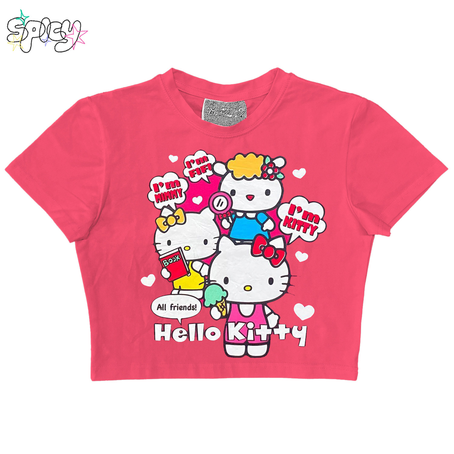 金枪小鱼  BIGGOLD美式kityT恤辣妹风blokette打底正肩短款上衣