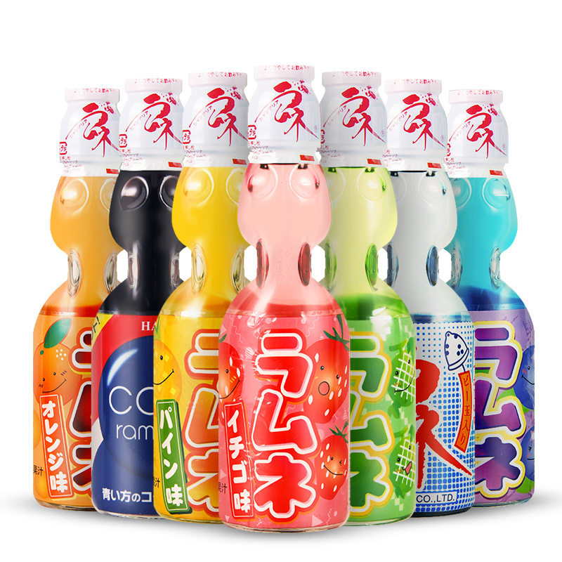 日本进口 HATA哈塔弹珠汽水波子汽水瓶装果味汽水碳酸饮料