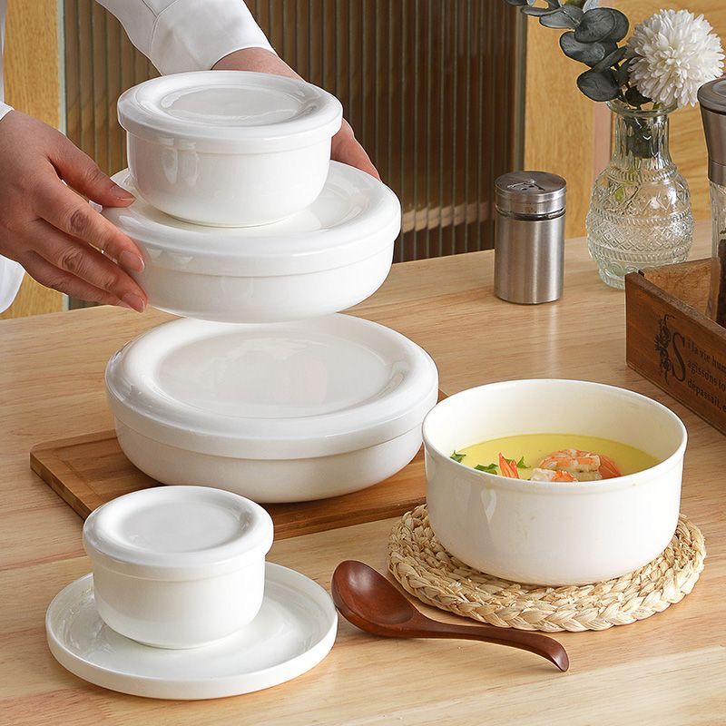 严选骨瓷纯白保鲜碗釉下彩陶瓷碗