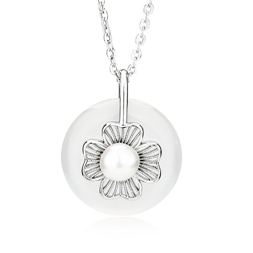 周大生官方S925纯银梦幻雪花项链高端吊坠锁骨链送女友生日礼物