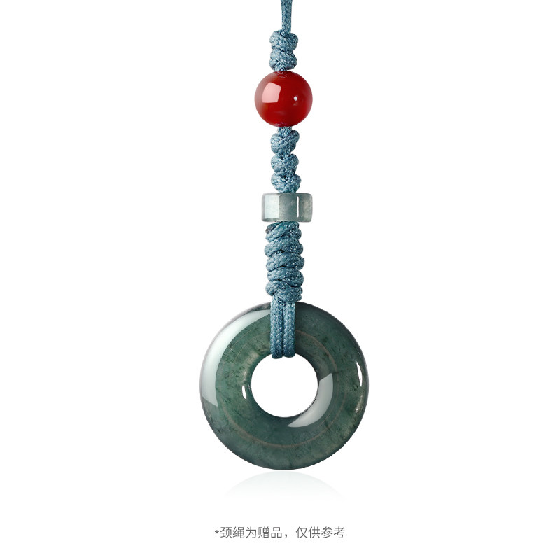 周大生天然翡翠平安扣挂坠