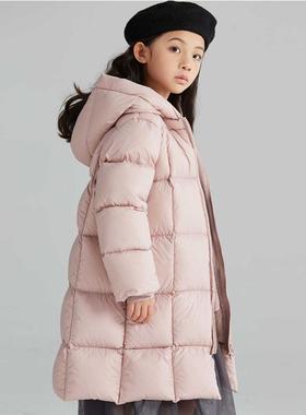 小满鹅95白鸭绒儿童羽绒服加厚过膝长款保暖外套冬季男女童面包服