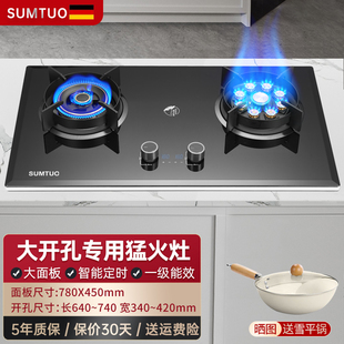 780mm大面板燃气灶大开孔尺寸天然气猛火灶家用煤气灶液化气双灶