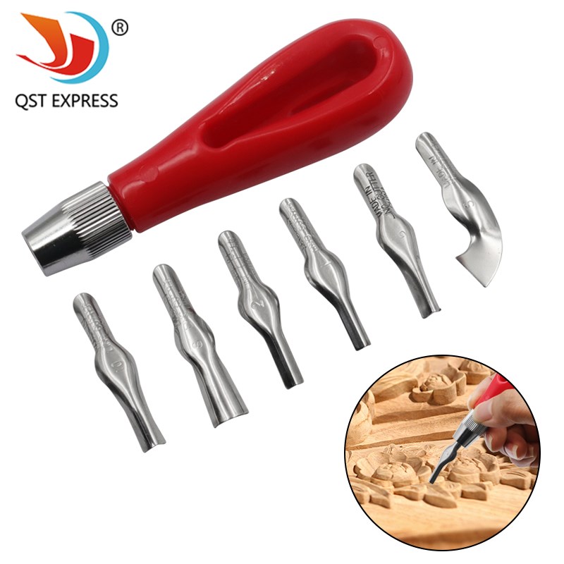 新品版画雕刻刀套装六刀头 创意制作工L具 美术工具木刻刀组合