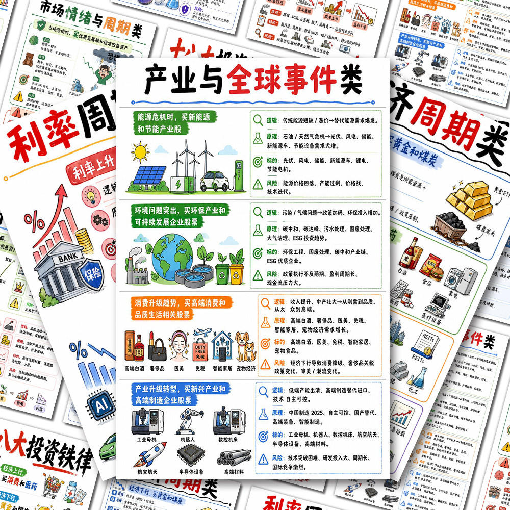 十八大投资铁律图解贴纸投资法则财经股票金融知识资产配置科普贴