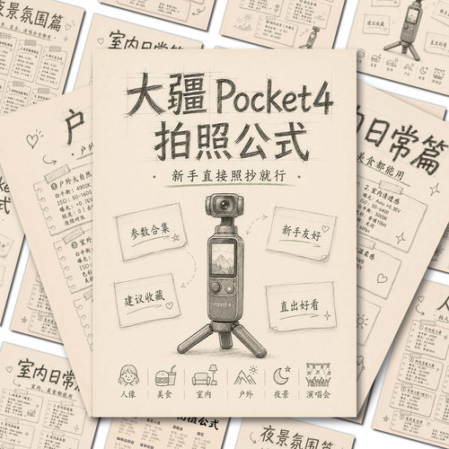 18贴大疆Pocket4拍照公式摄影入门大疆拍摄技巧新手拍照教程贴纸