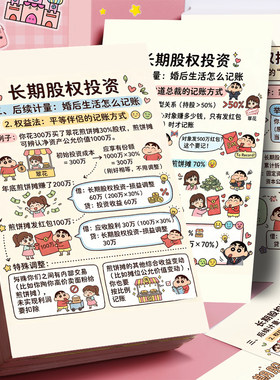 36张长期股权投资知识贴纸夫妻婚后资产规划金融知识生活规划通用