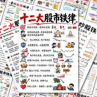 十二大股市铁律贴纸股票知识投资理财十三大炒股口诀金融理财贴纸