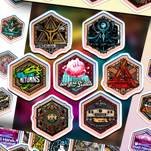 150张明日方舟蚀刻章贴纸罗德岛危机合约创意游戏周边手机壳粘贴