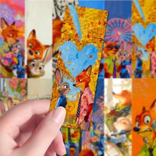 64张疯狂动物城书签爆款 LOMO卡 朱迪尼克手绘动漫周边二次元