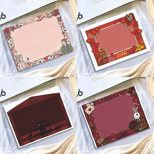 54张锈湖相框拍立得Rustylake中世纪游戏精美边框小卡明信片收藏