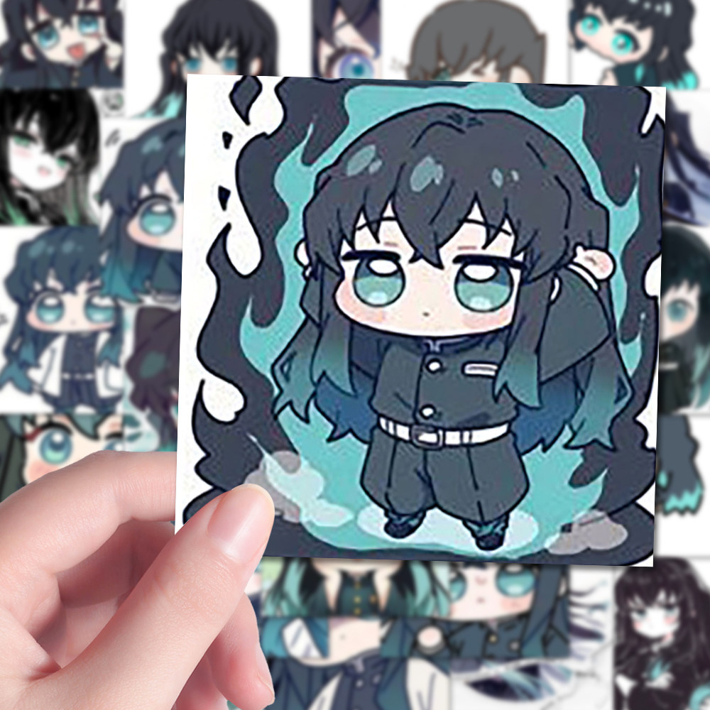 240张可爱鬼灭之刃时透无一郎霞柱Q版表情贴纸呆萌动漫周边装饰