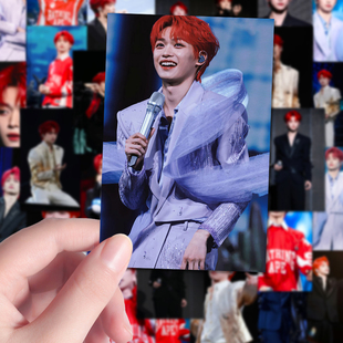 128贴高颜值极速小鱼武汉游点意思演唱会贴纸梓渝红发帅气装饰