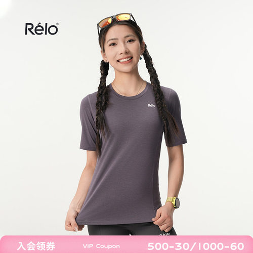 【新品】relo字母印花短袖女夏季运动户外休闲跑步情侣T恤上衣
