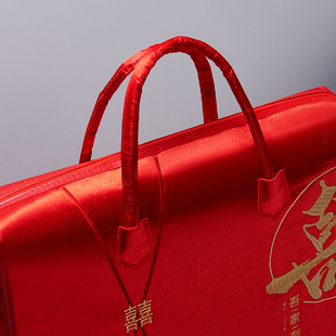 结婚四件套包装袋手提袋加厚防水牛津布陪嫁装棉花喜被红色收纳袋