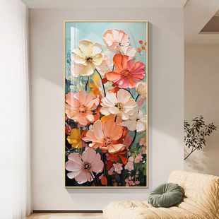 大芬村油画入户玄关装 饰画绿色抽象肌理画可手绘客厅酒店房间挂画