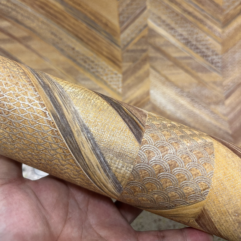 3D立体奢华仿木纹墙纸 电视背景沙发背景高档壁纸