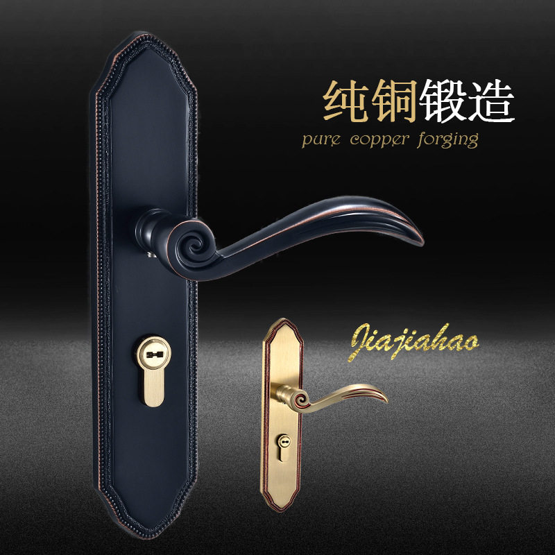 家家好全铜锻造室内门锁中式卧室现代简约欧式仿古纯铜锁房门锁