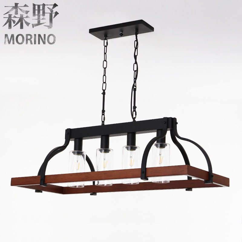 森野照明 美式乡村木头灯客厅卧室别墅民宿阳台创意法式木头吊灯